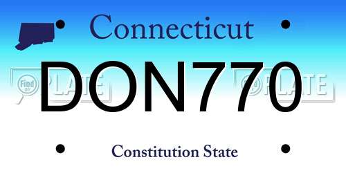 DON770 Connecticut License Plate