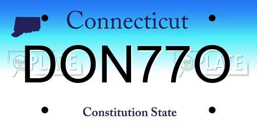 DON77O Connecticut License Plate