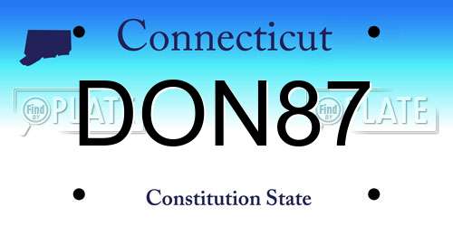 DON87 Connecticut License Plate