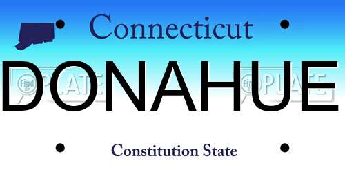 DONAHUE Connecticut License Plate