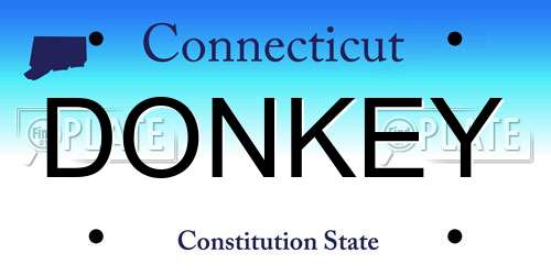 DONKEY Connecticut License Plate