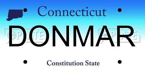 DONMAR Connecticut License Plate
