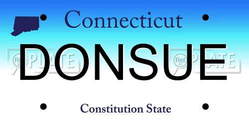 DONSUE Connecticut License Plate