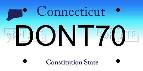 DONT70 Connecticut License Plate