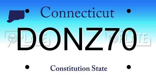 DONZ70 Connecticut License Plate