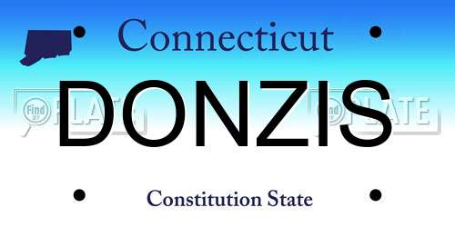 DONZIS Connecticut License Plate