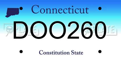 DOO260 Connecticut License Plate