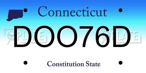 DOO76D Connecticut License Plate