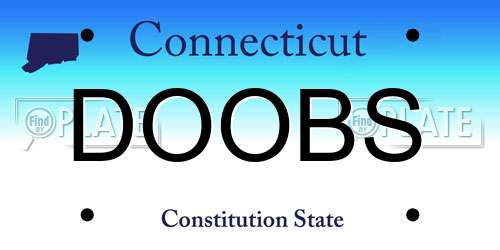 DOOBS Connecticut License Plate