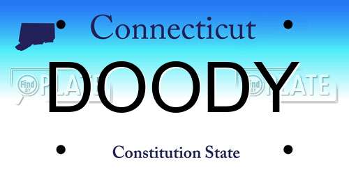 DOODY Connecticut License Plate