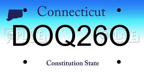 DOQ26O Connecticut License Plate