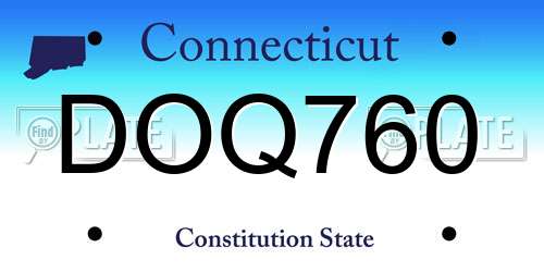 DOQ760 Connecticut License Plate