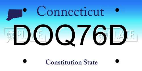 DOQ76D Connecticut License Plate