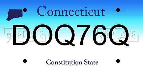 DOQ76Q Connecticut License Plate