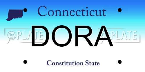 DORA Connecticut License Plate
