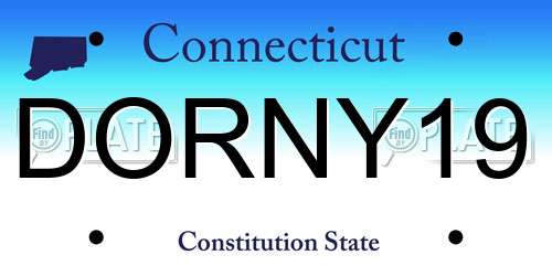 DORNY19 Connecticut License Plate