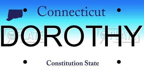 DOROTHY Connecticut License Plate
