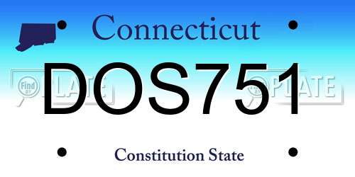 DOS751 Connecticut License Plate