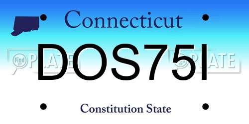 DOS75I Connecticut License Plate