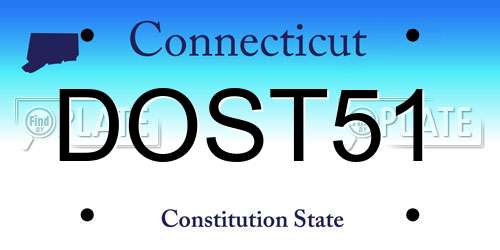 DOST51 Connecticut License Plate