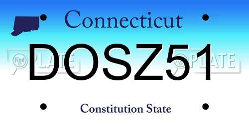 DOSZ51 Connecticut License Plate