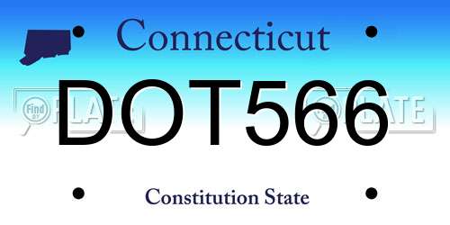 DOT566 Connecticut License Plate