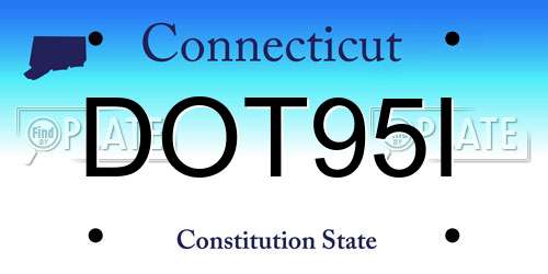 DOT95I Connecticut License Plate