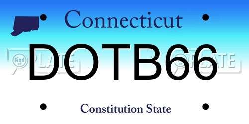 DOTB66 Connecticut License Plate