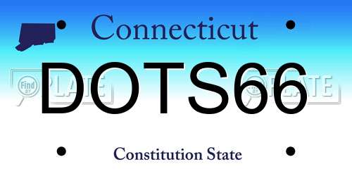 DOTS66 Connecticut License Plate
