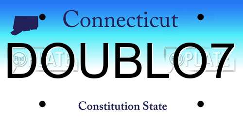 DOUBLO7 Connecticut License Plate