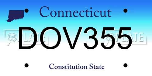 DOV355 Connecticut License Plate
