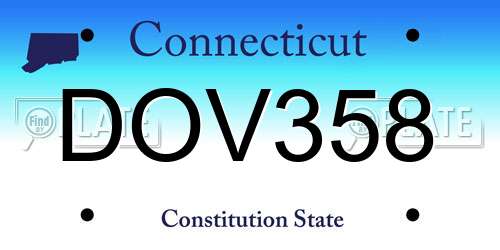 DOV358 Connecticut License Plate