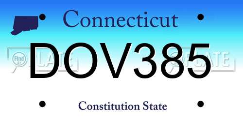 DOV385 Connecticut License Plate