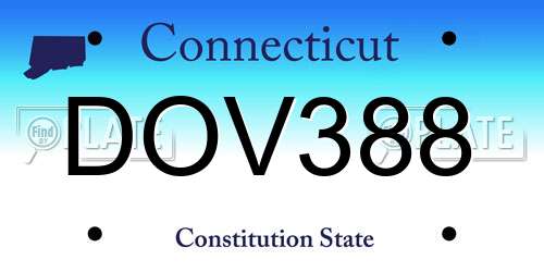 DOV388 Connecticut License Plate