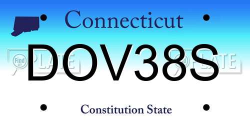 DOV38S Connecticut License Plate