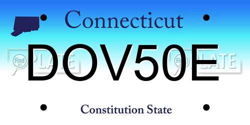 DOV50E Connecticut License Plate