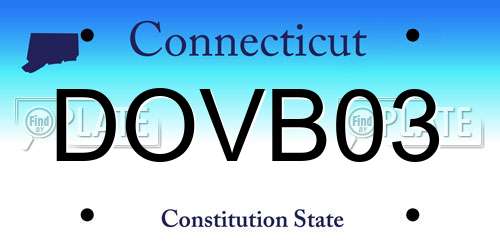 DOVB03 Connecticut License Plate