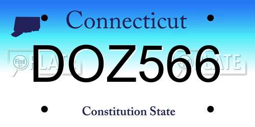 DOZ566 Connecticut License Plate