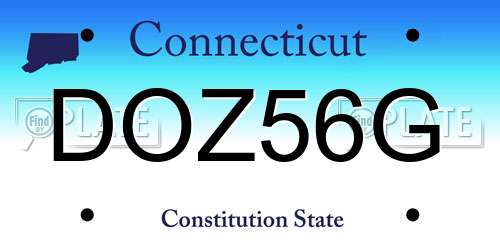 DOZ56G Connecticut License Plate