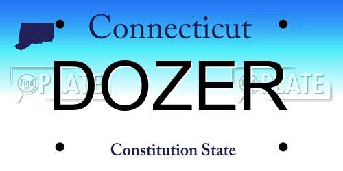 DOZER Connecticut License Plate