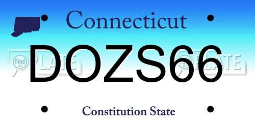 DOZS66 Connecticut License Plate