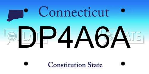 DP4A6A Connecticut License Plate