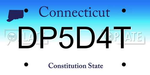 DP5D4T Connecticut License Plate