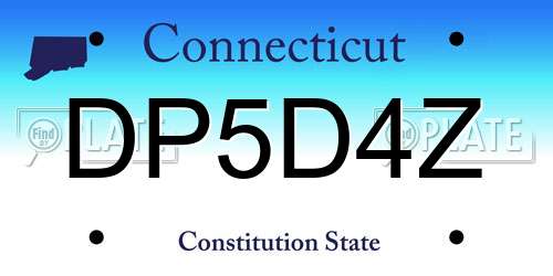 DP5D4Z Connecticut License Plate