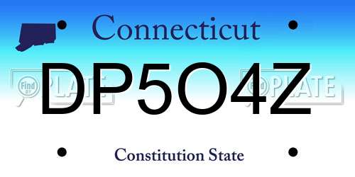 DP5O4Z Connecticut License Plate
