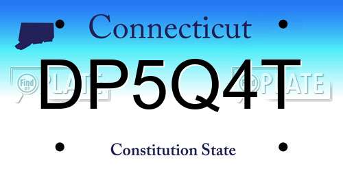 DP5Q4T Connecticut License Plate