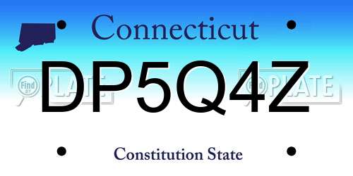 DP5Q4Z Connecticut License Plate