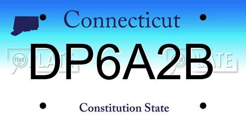 DP6A2B Connecticut License Plate