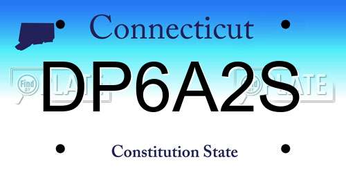 DP6A2S Connecticut License Plate