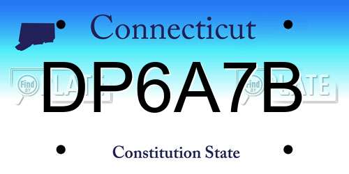 DP6A7B Connecticut License Plate